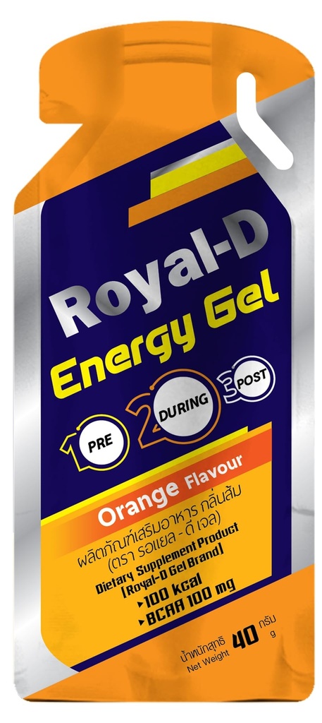 Royal-D Energy Gel con BCAAs – Orange Flavor ← Endurance Fuel for Runners, Cyclists, and Fitness TEN Fast Energy, Easy to Digest TEN 100 kcal, 1.4 Oz Packet, 20 Condes