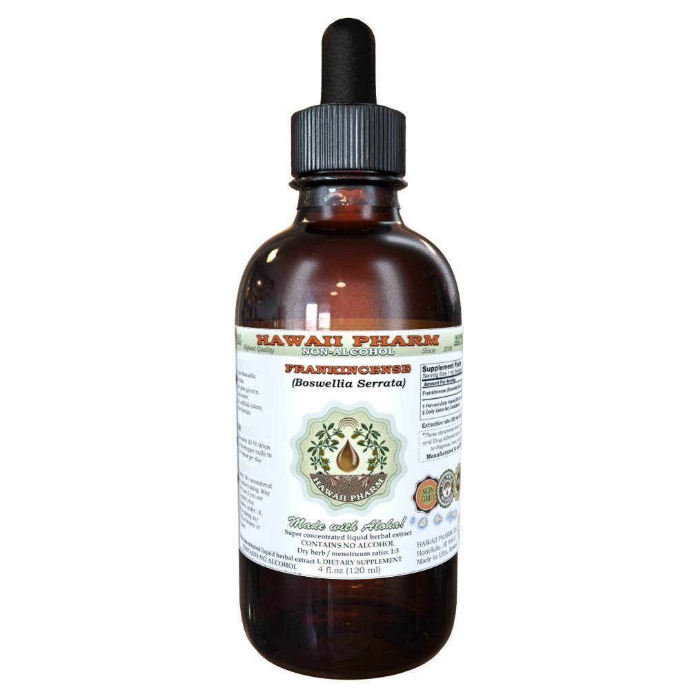 Extracto líquido libre de alcohol, Frankincense (Boswellia Serrata) Resistente seco Glycerite Hawaii Pharm Natural Herbal Suplemento 4 oz