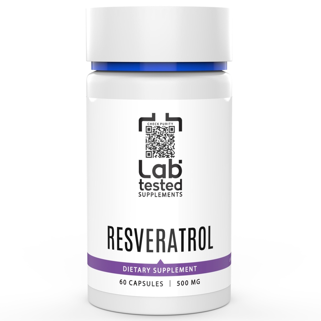 Trans-Resveratrol - 60 500mg Capsules - 3er partido COA Proporcionado con Cada Lote# - Resveratrol Puro - No Fillers