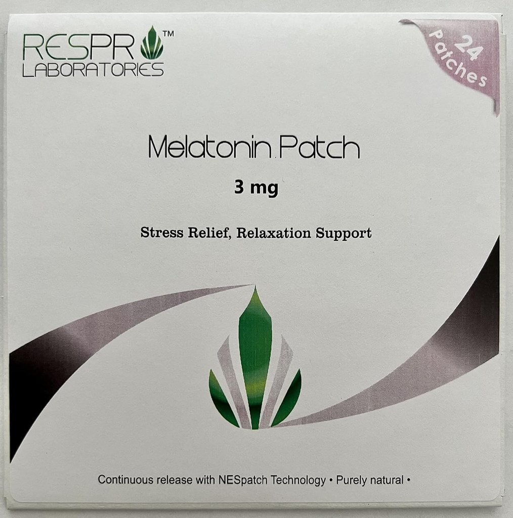 Respro Labs Natural Melatonin Patch, 3 mg (por parche) Lanzamiento continuo - 24 Patches