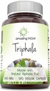Increíble India Triphala (Natural Triphala Fruit) Suplemento Silencio 750 Mg por Serving TEN 120 Veggie Capsules ← Non-GMO ANTE Gluten-Free