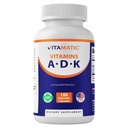 Suplemento vitamático de vitamina ADK, 180 cápsulas de veg, vitaminas de alta potencia A, D3, K2 para la salud ósea, absorción de calcio, no GMO, libre de gluten