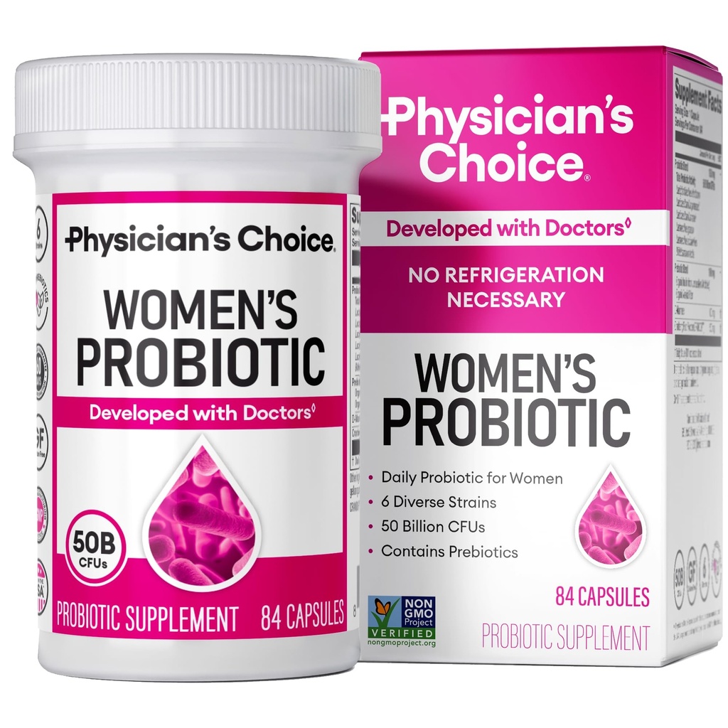 PH Balance, Digestivo, UT, " Feminine Health - 50 Billion CFU - 6 Strains Únicos para Mujeres - Prebióticos Orgánicos, Extracto de Arándano + - Probiótico de Mujeres - 84 TC