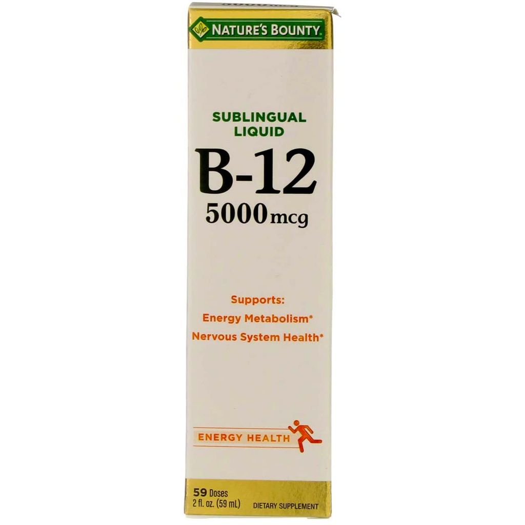 Bounty B-12 5000 mcg Sublingual Liquid Energy Health 2 oz ( Pack of 4)