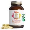 PURE SYNERGY D3 + K2 Complejo TENIDO Vitamina Vegan D3 K2 Complejo Silencio Orgánica D3 Suplemento con Vitamina K2 y K1 Plus Alimentos Orgánicos Plenarios TENIENTES Apoya Bone, Cerebro y Salud Inmunitaria (60 cápsulas)