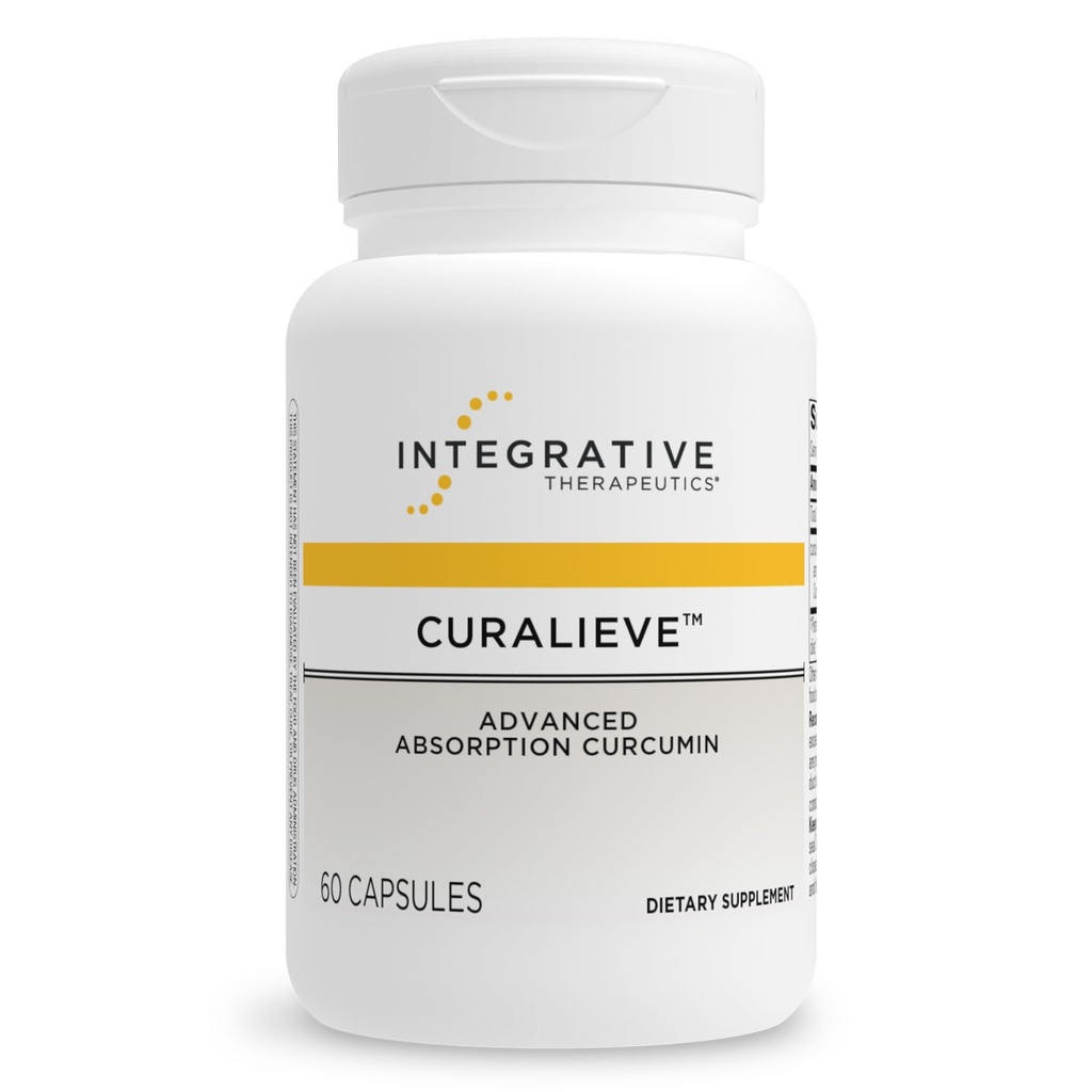 Curalieve de Terapéutica Integrativa - Formula de Curcumina de Apoyo Antioxidante* - Curcumina de Alta Absorción - Vegan, libre de gluten &amp; sin lácteos - 60 cápsulas (30 servidos)