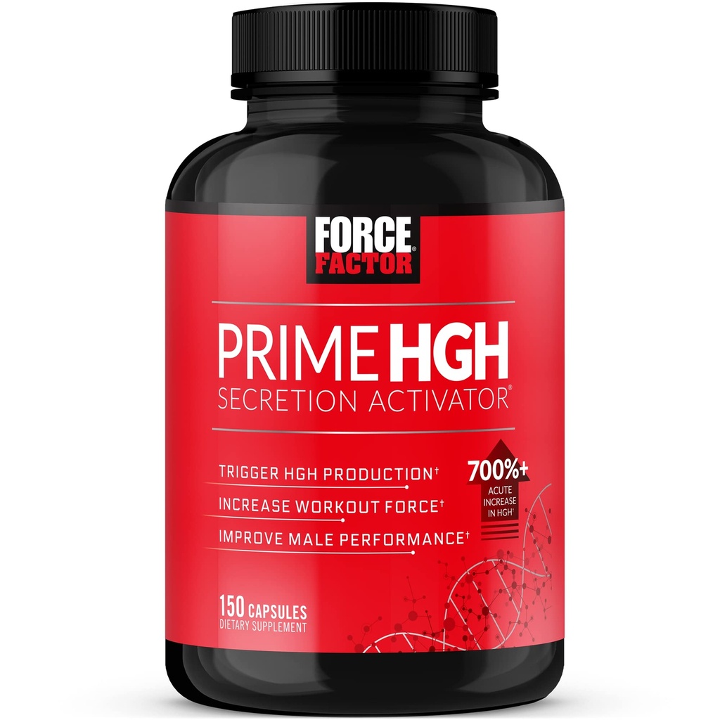 FORCE FACTOR Prime HGH Secretion Activator Suplemento para Hombres con L-Arginina y L-Glutamina para Trigger HGH Producción, fuerza de entrenamiento más fuerte, y mejorar el rendimiento deportivo, 150 cápsulas