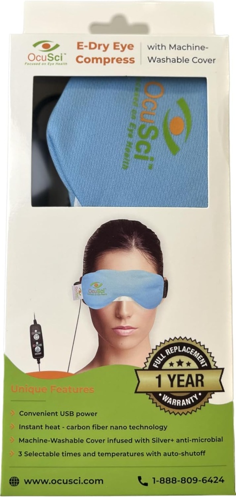Compresores de ojos secos con cubierta lavable de la máquina de calor hidroeléctrico, Ahorre 40%, Microondas para la terapia de calor húmedo o congelador para la terapia fría para tratar: Síndrome de ojo seco (USB Compresss de ojos secos)