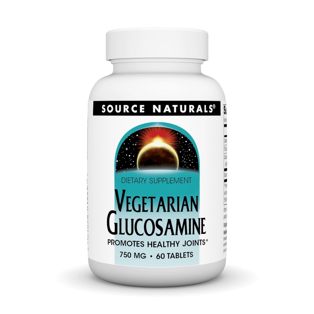 Fuente Naturals Glucosamina Vegetariana, promueve articulaciones saludables*, 750 mg - 60 Tabletas