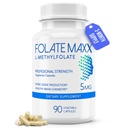 FolateMaxx L-Methylfolate 5mg, 90 cápsulas – Doctor Fórmulo de Folato de Metil para Mujeres y Hombres – High Potency 5-MTHF for Energy, Mood & Focus – Non-GMO, Gluten-Free (3-Month Supply)