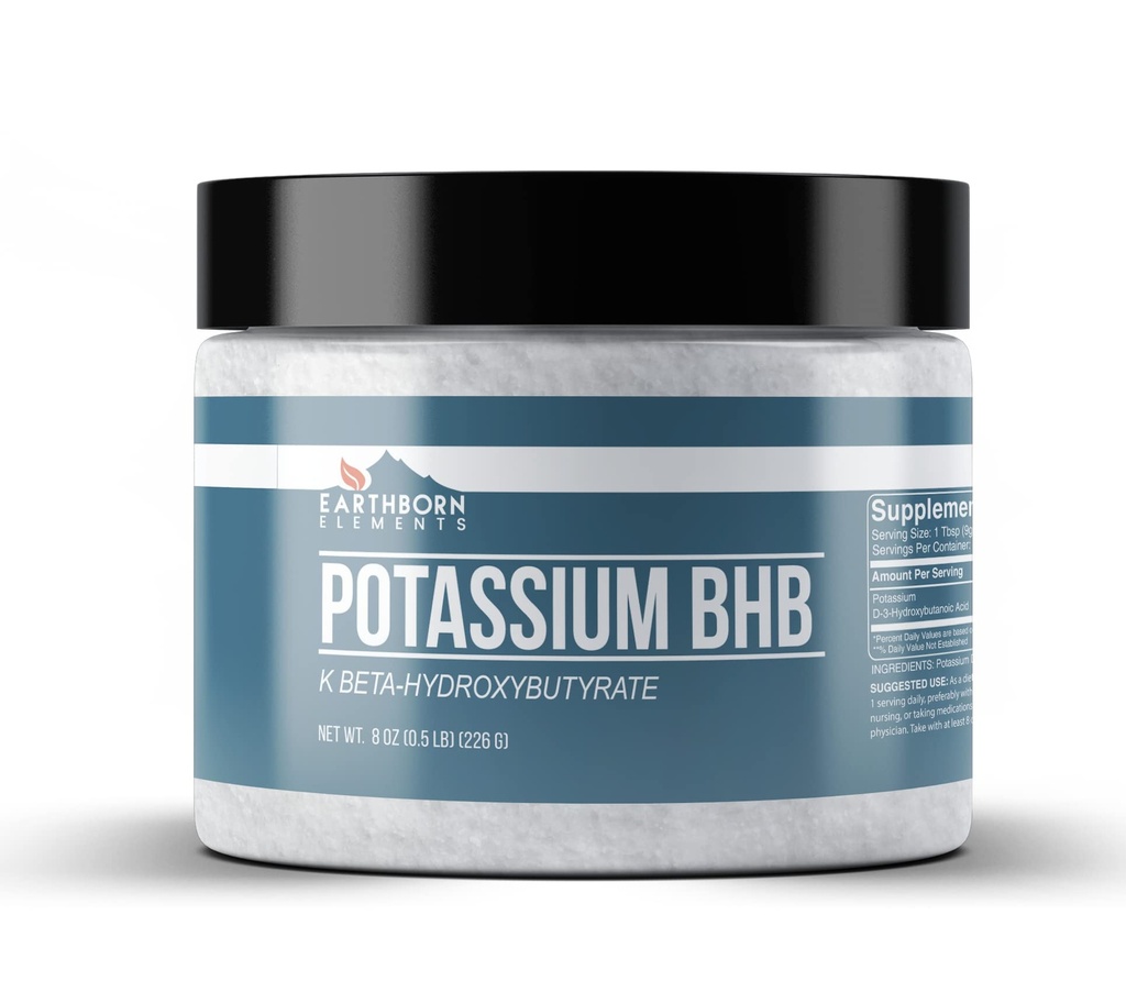 Elementos terrestres Potasio D-Beta-Hydroxybutyrate 8 oz, Potasio BHB, Siempre Puro