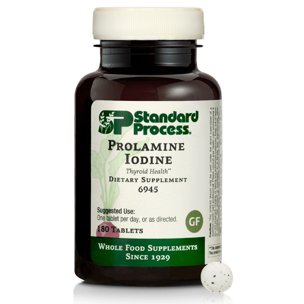 Standard Process Prolamine Iodine Thyroid Health Dietary Supplement - Vegan, Gluten-Free, Non-Dairy, " Non-Soy - Essential Endocrine Support - 180 Tablets