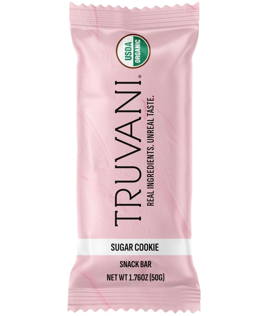 Truvani Plant Based Snack Bares ← Sugar Cookie 1 Pack ← 6g Protein Silencio USDA Orgánica y Vegan ← El único Bar ← Dairy, Soy y Gluten Free ← Individuamente Afectado