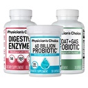 CHOICE Gut Guardian Bundle: 60 Billion Probiotic 30ct + Bloat &amp; Gas Probiotic 30ct + Enzymes Digestivos 60ct