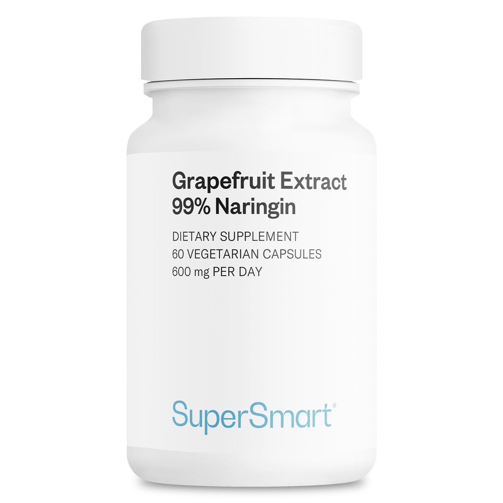 Supersmart - Extracto de pomelo 600mg por día (99% Naringin) - Suplemento GSE de alta potencia