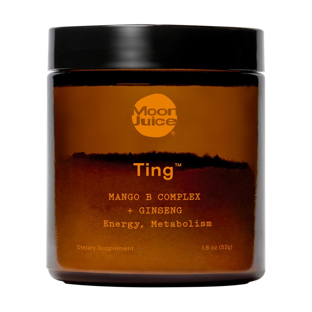 Moon Juice - Ting Mango Vitamina B Complex + Ginseng Suplemento - Jar (25 Servings) - Caffeine Free Energy, Metabolism & Mood - Organic Tulsi & Guava - 3rd Party Tested - Vegan &amp; Non GMO - 1.7oz