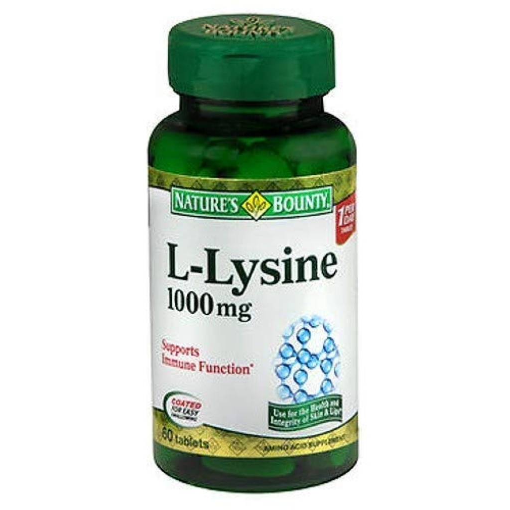 Bounty L-Lysine 1000 mg Tablets 60 ea (Pack of 12)
