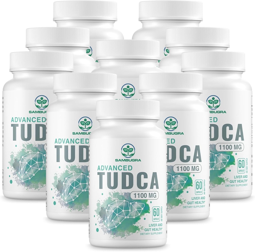 TUDCA Suplementos de Hígado 1100mg, 3a Parte testó Ultra Strength Bile Salt TUDCA Suplemento, soporte para la limpieza del hígado Detox y Reparación, 600 cápsulas