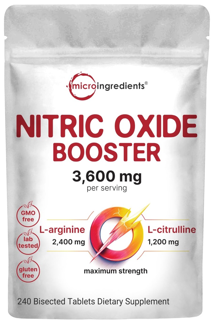 Nitric Oxide Supplements for Men &amp; Women 3,600mg, 240 Bisected Tablets