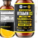 HERBIFY Vitamina D3 10000 UI - Hecho en EE.UU. Líquidas de vitamina D gotas - Bone Strength and Immune Support Suplemento - Sunshine Replacement - D3 Vitamina Bone and Teeth Suplemento - 2 Oz