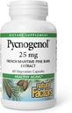 Factores naturales Pycnogenol 25 mg, Apoyo Antioxidante para el envejecimiento saludable, 60 cápsulas