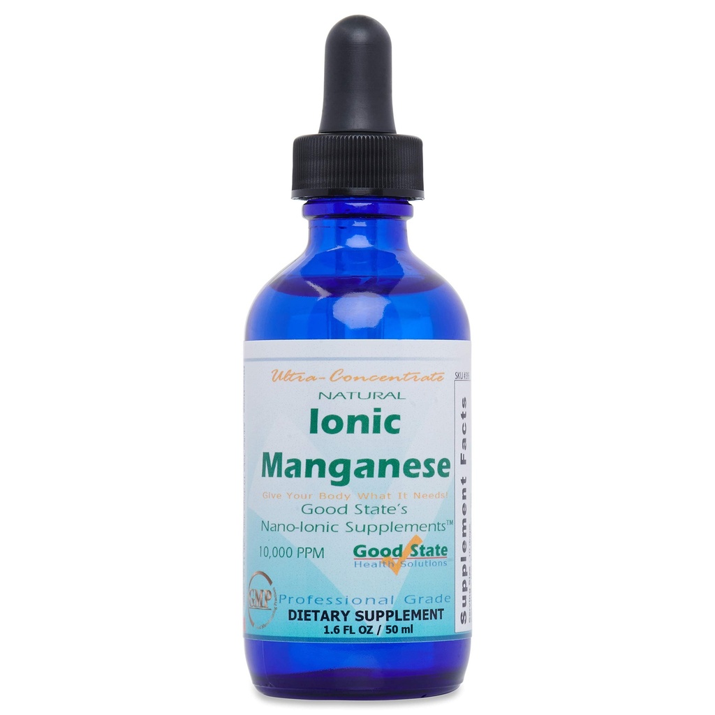 Good State tención Natural Ionic Manganese ← Concentrado líquido Ø Nano Sized Mineral Technology ← Grado profesional Suplemento dietético tención 1.6 Fl oz Bottle (50 mL)