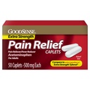GoodSense Extra Strength Pain Relief, Acetaminophen Caplets, 500 mg, 50 Conteo