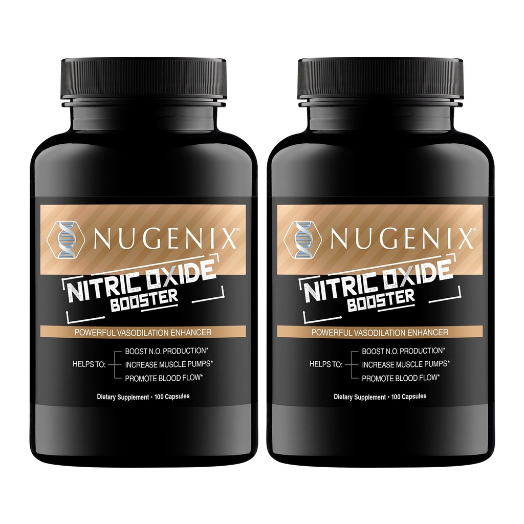 Nugenix Nitric Oxide Booster Suplemento - Nitric Oxide Flow, L-Arginine, L-Citrulline, Pine Bark Extract - Vasodilator - 200 Count