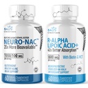 Fusiones de la naturaleza Neuro Nac (NAC Ethyl Ester) & R Alpha Lipoic Acid 600mg (60ct)