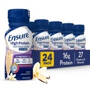 Asegurar el afeitado de nutrición de vainilla alta con fibra, listo para beber, 16g Proteína y 27 vitaminas y minerales, 8 fl oz, 24 Pack