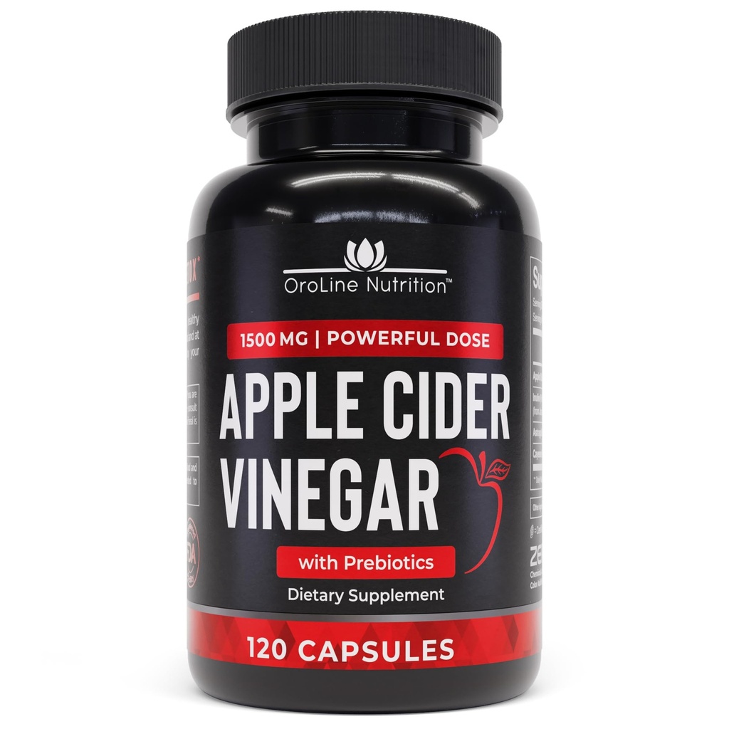Píldoras de vinagre de manzana con prebiótico, suministro de 2 meses - cápsulas de vinagre de sidra de manzana - suplementos de vinagre de manzana, tabletas de vinagre de manzana - energía y manteca de apoyo para hombres y mujeres 1500 mg