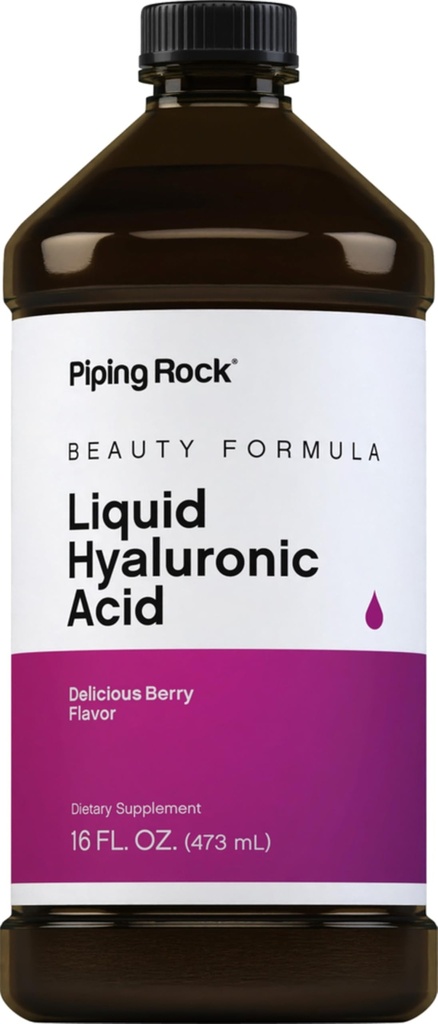 Piping Rock Hyaluronic Acid Suplemento TEN 100mg TENIDO 16 fl oz TENIDO Berry Flavored Liquid ANTE VENTA Fórmula Vegetariana