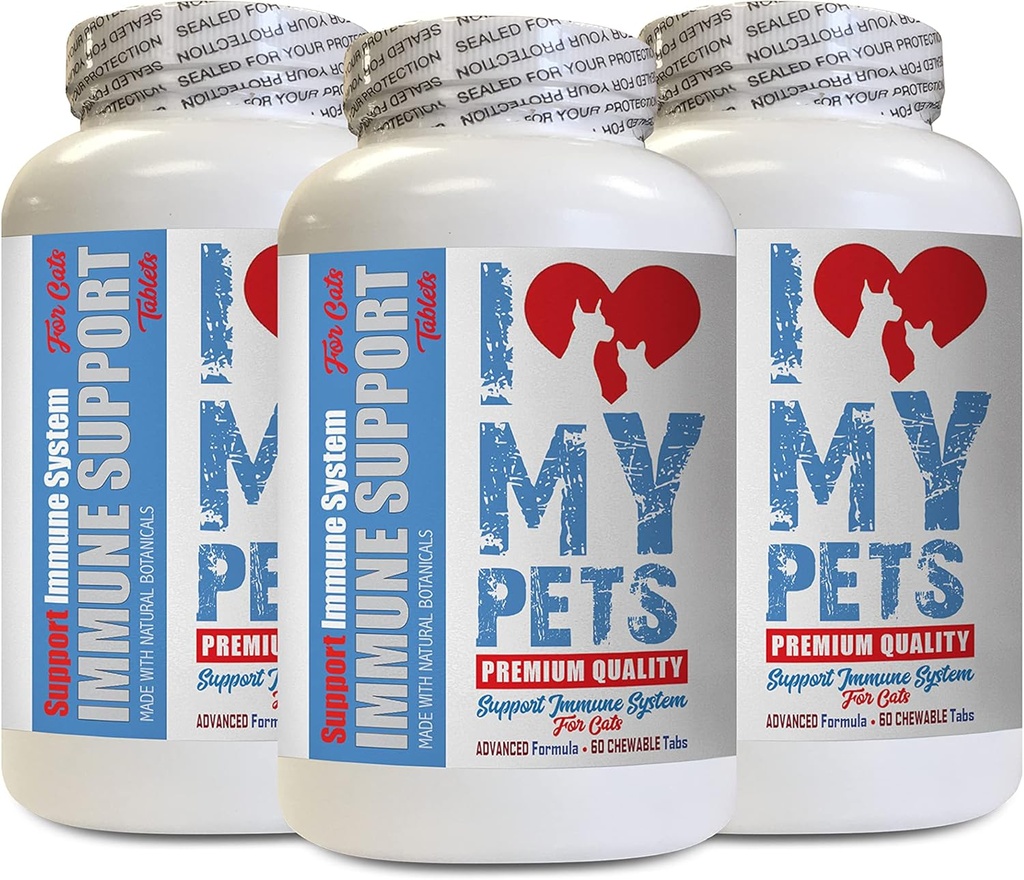 AMO MI PETS LLC Heart Health for Cats - CAT Immune Support - Booster - Healthy Supplement - cat Turmeric - 180 Treats (3 Bottles)