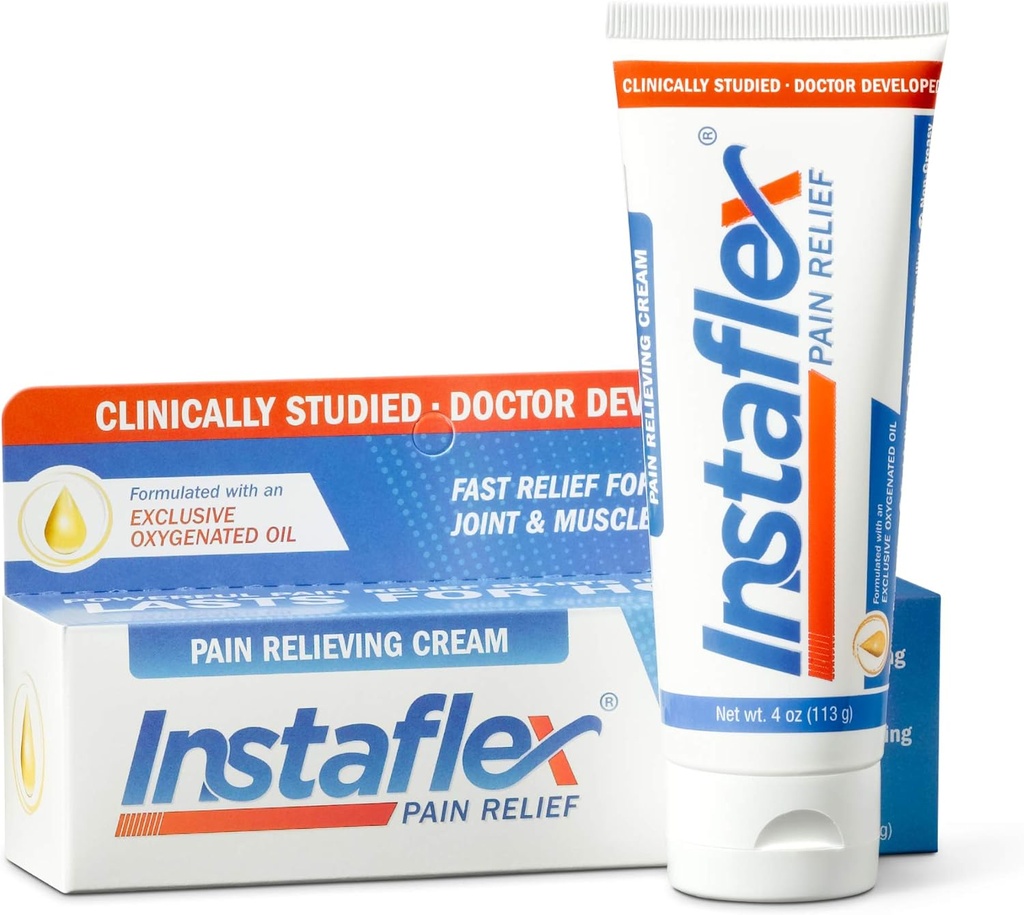 Crema de Alivio de Dolor Instaflex ofrece Alivio de Dolor Estudiado Clínicamente de la artritis, Dolor trasero, Estrados y Dolor Conjunto y Musculo (4 oz)