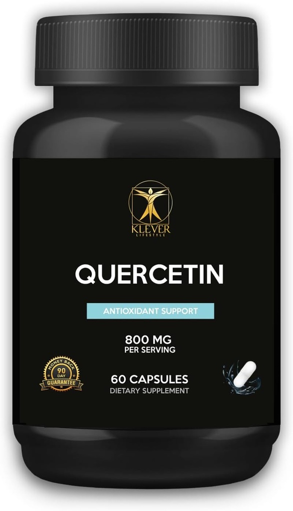 Klever Lifestyle ← Quercetin with Bromelain Supplement ⋅ Antioxidant Properties, Brain Health tención 60 Capsules ← 800mg per Serving