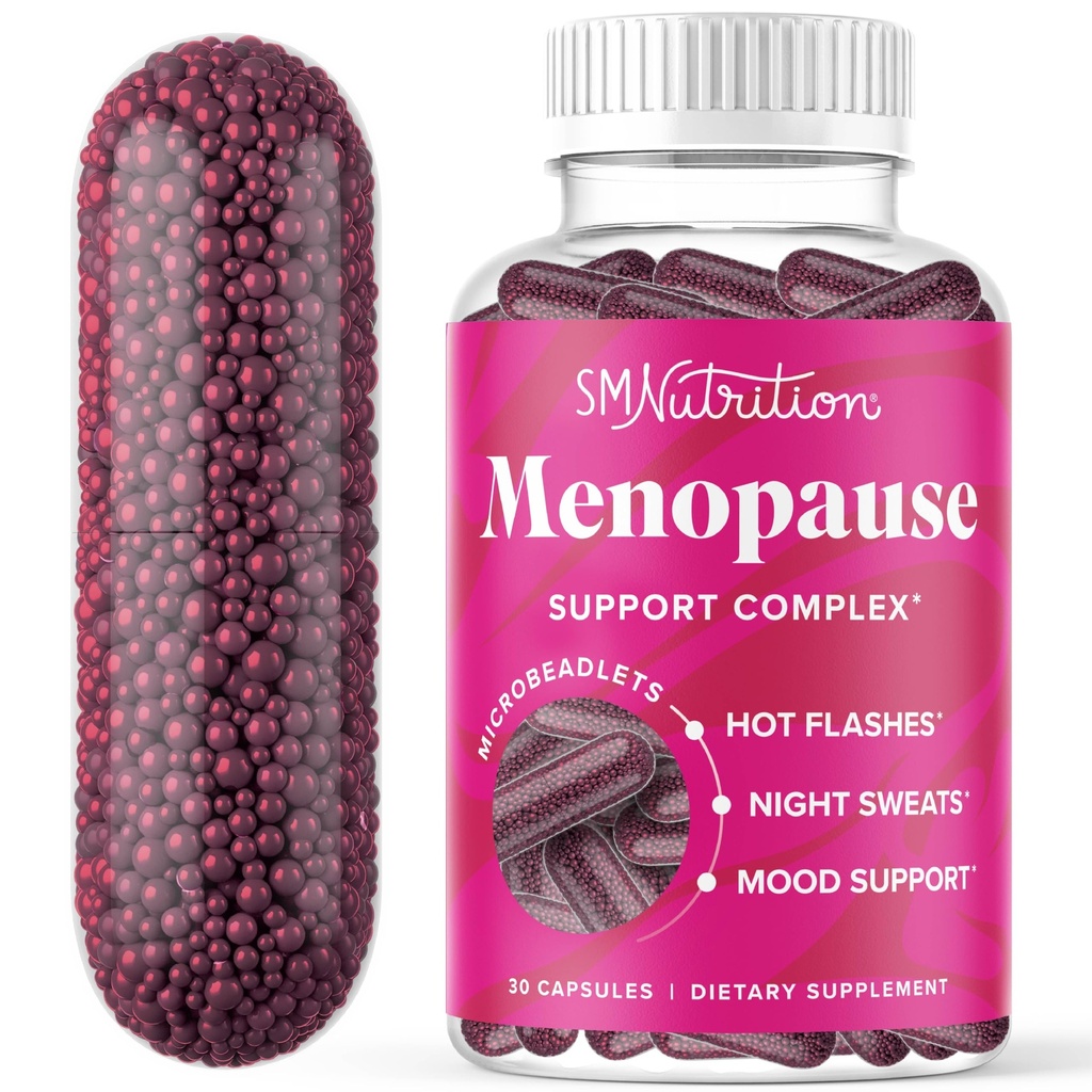 Menopause Vitaminas Beadlets with Black Cohosh, Red Clover &amp; More ← Hot Flashes, Night Sweats & Mood Support ← Menopause Supplements for Women with Dong Quai, Chaste Tree Berry &amp; DIM ← Non-GMO 30ct