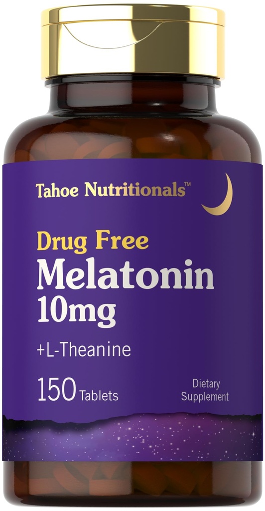 Tahoe Nutritionals Melatonin 10mg  150 Tablets ← L theanine peru Vegetarian, Non-GMO, Gluten Free Supplement