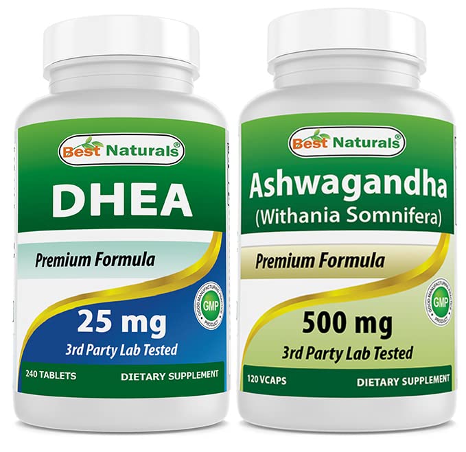 Mejores Naturales Dhea 25mg &amp; Ashwagandha Extracto 500 Mg