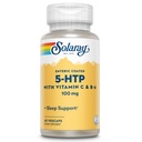 SOLARAY 5 HTP Suplemento con vitamina C &amp; B-6 - Suplemento de sueño y síntesis de serotonina Soporte - Lab Garantía de devolución de dinero verificada de 60 días - 60 Servimientos, 60 Enteric Coated VegCaps