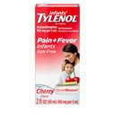 Tylenol Liquid Pain Relief and Fever Medicine, Oral Suspension, Dye-Free Acetaminophen for Sore Throat, Headache " Teething, Fever Reducer for Kids; Cherry Flavor, 2 fl. oz.; Pack of 1