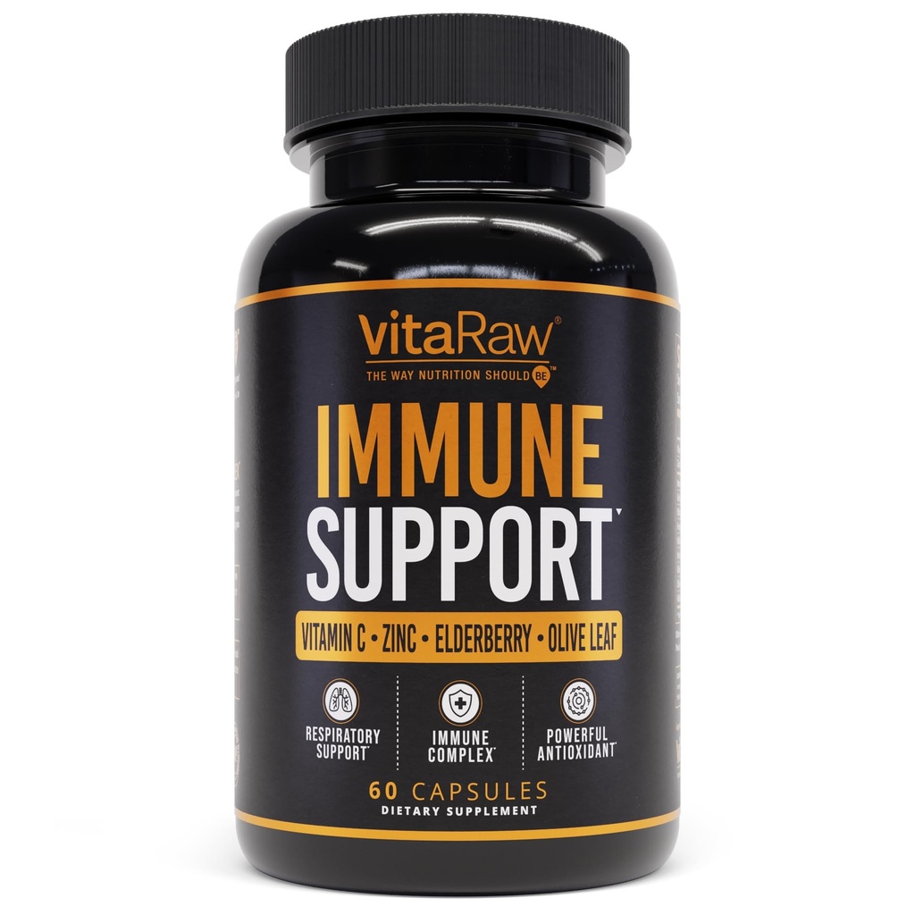 Immune Support Vitaminas - Elderberry con zinc, vitamina C y ajo para adultos - Sambucus Black Elderberry Capsules &amp; Echinacea Immunity Renewal Complex