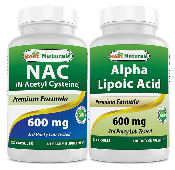 Mejores Naturales NAC 600 mg " Ácido Lipoico alfa 600 mg