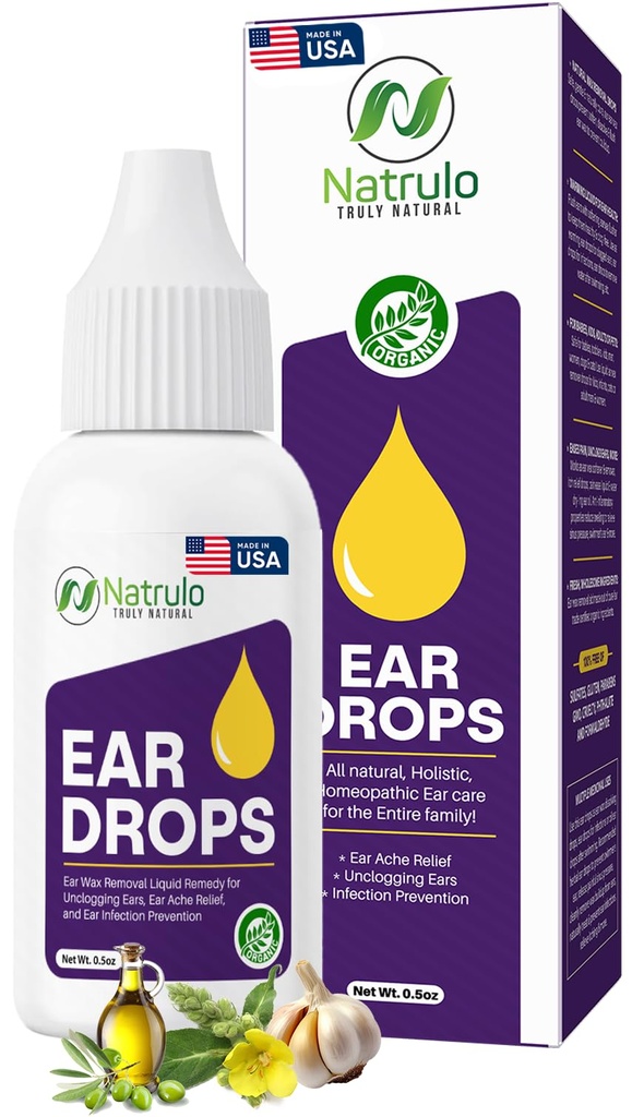 gotas de oído natural para la infección de los oídos – gotas homeopáticas para adultos, niños, bebé, " animales domésticos " - Alivia los dolores de oído, el oído de Swimmer, " Loosens Wax – Salud segura para los niños en EE.UU.