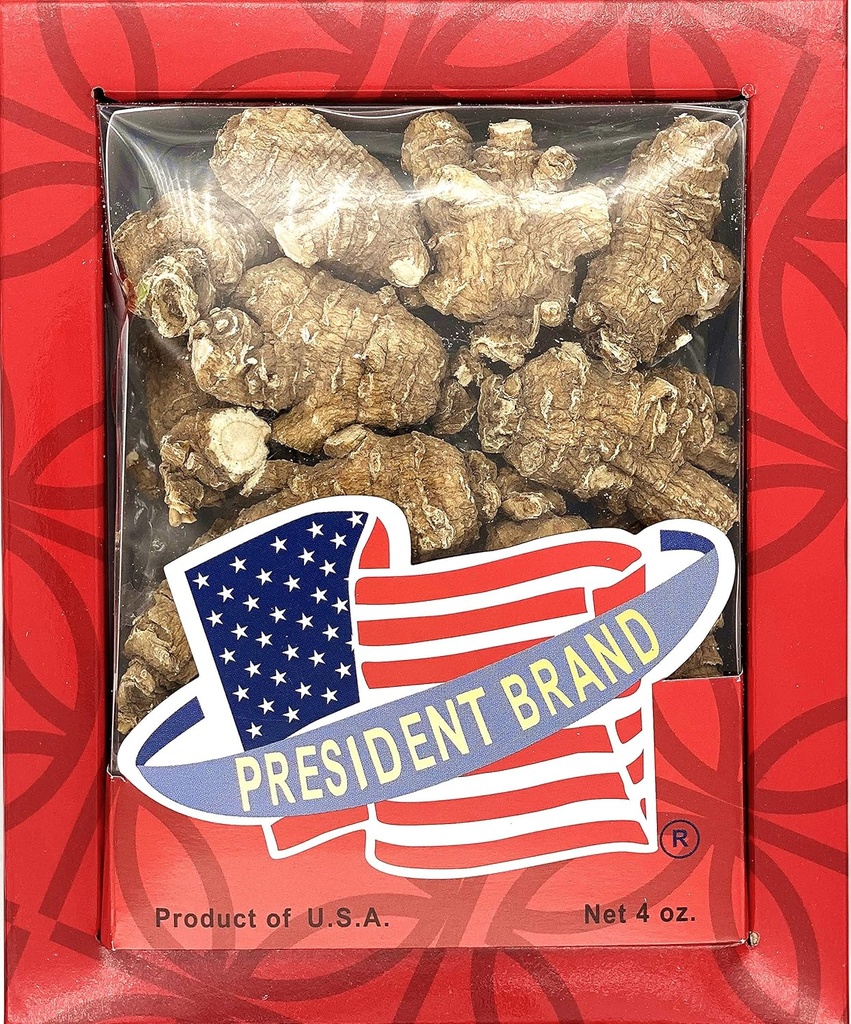 American Ginseng SKU 0138PB-L4 /Wisconsin Ginseng Root |Culticate Ginseng Root|总统牌美国花旗参|總統牌美國花旗參|Nhân Sâm Mỹ|미국인삼|Large Pearl|4oz Box, 大圆泡