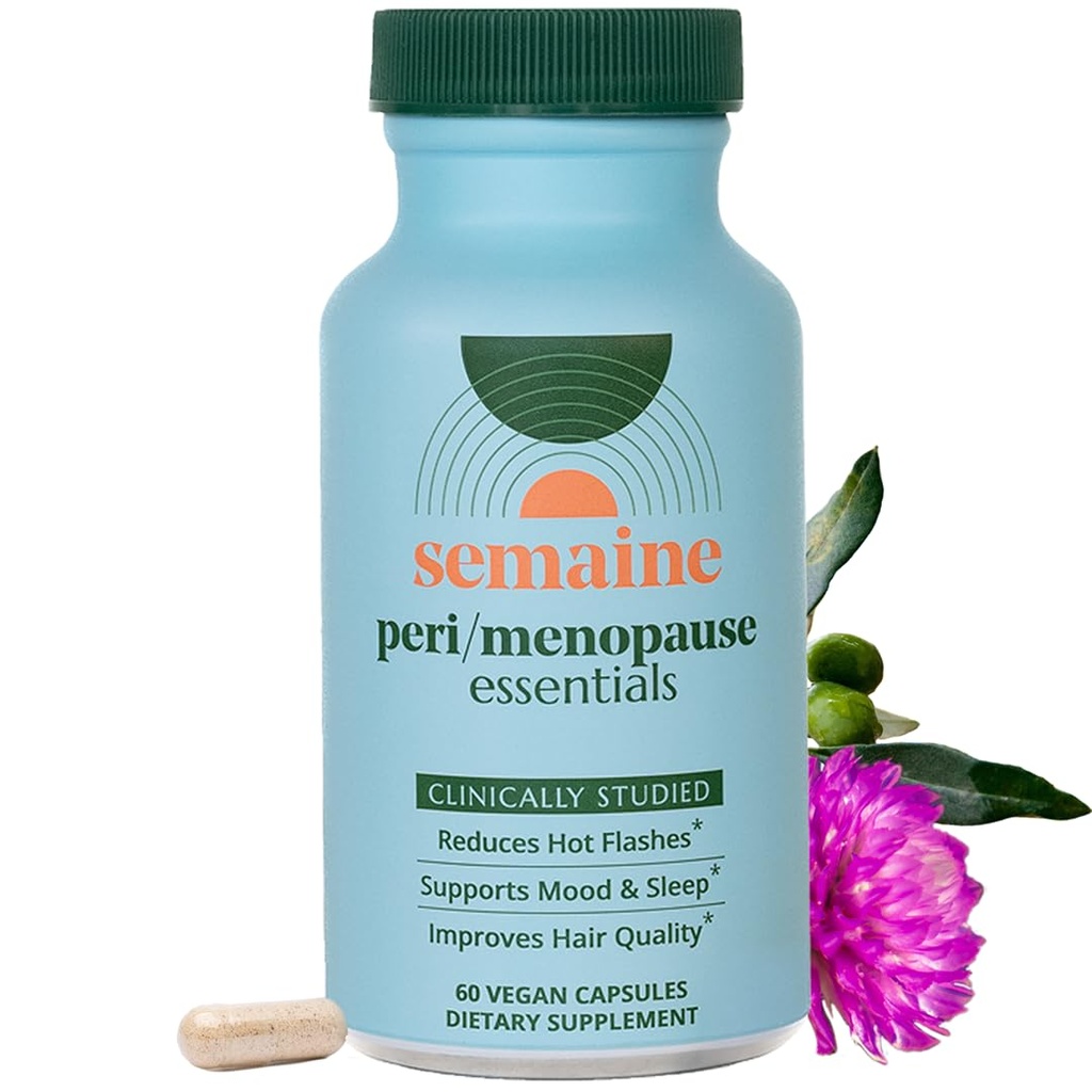 Semaine Peri/Menopause Essentials, 30 Ct. - Pelo más completo, No más Hot Flashes, Saldo hormonal, Mejor sueño &amp; Más - Fórmula clínicamente estudiada, no hospitalaria