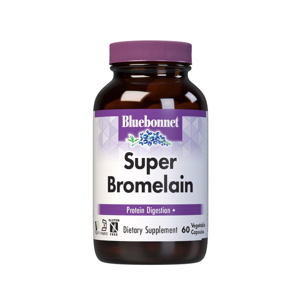 BlueBonnet Super Bromelain Vegetarian Capsules, 500 mg, 60 Condes