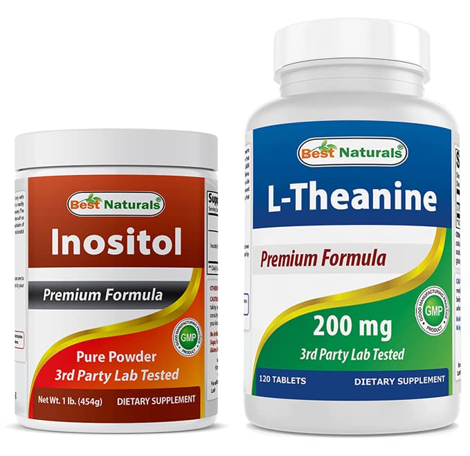 Best Naturals Inositol Powder 1 Lb &amp; L-Theanine 200mg