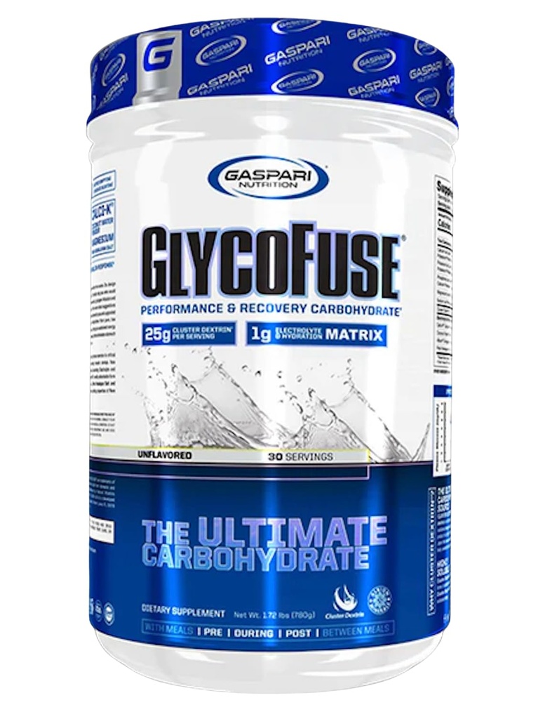 Gaspari Nutrition Glycofuse: Performance and Recovery Carbohydrate, 25g Cluster Dextrin y 1g Electrolyte and Hydration Matrix (30 Servings, Unflavored)