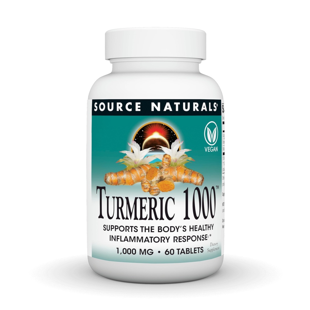Fuente Naturals Turmeric 1000, apoya la respuesta inflamatoria saludable del cuerpo*, 1.000 mg - 60 Tabletas