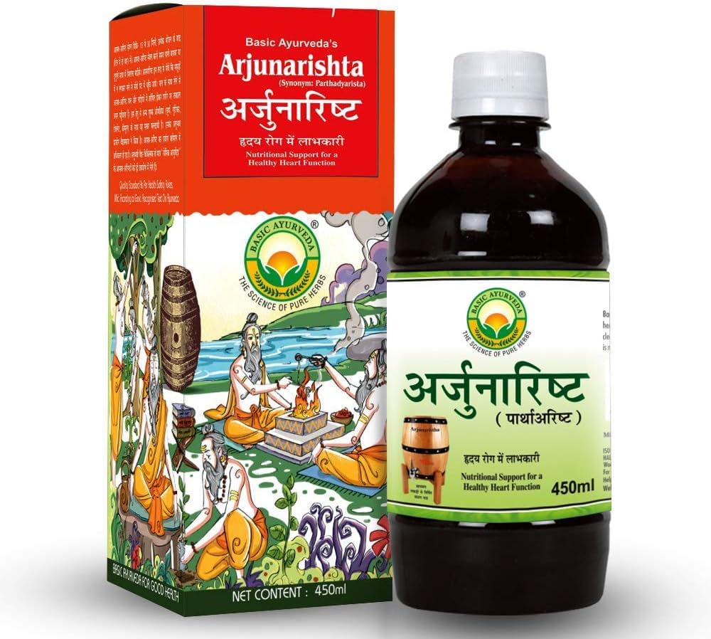 THRU Arjunarishta Syrup tención 450ml ← Hipertensión tóxica Problema del tórax tóxico Mantener el nivel del colesterol tóxico Herbal Heart Tonic